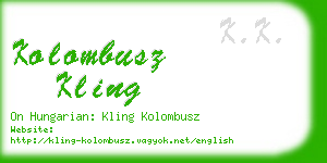kolombusz kling business card